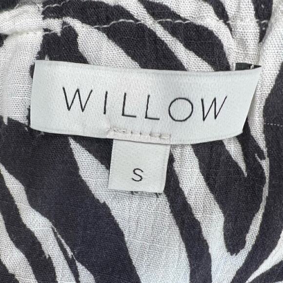 Willow Monaco Tropical Leaf Print Black and White Halter Jumpsuit Size S NWOT - Picture 5 of 8